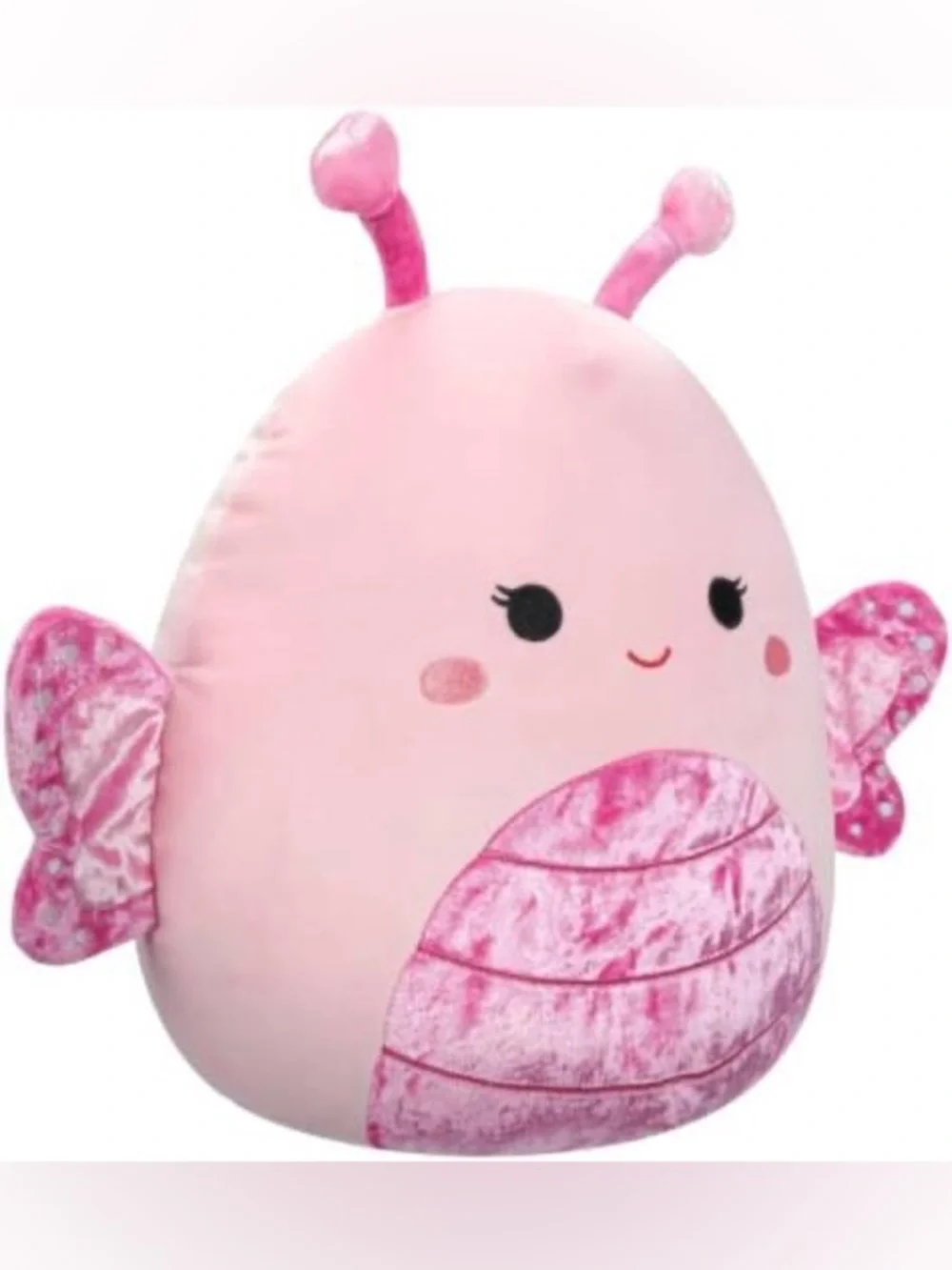 Squishmallows Stuffed Pink Velvet Plush Toy -Mogo Butterfly - 12 Inch